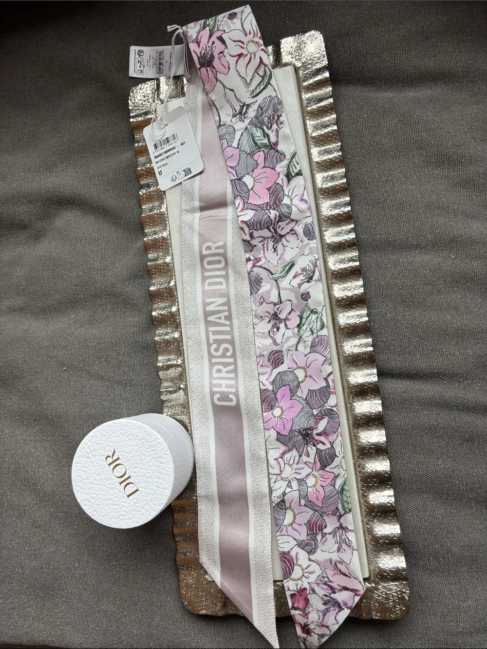 Christian Dior Mitzah W ABC Silk Scarf Rose New